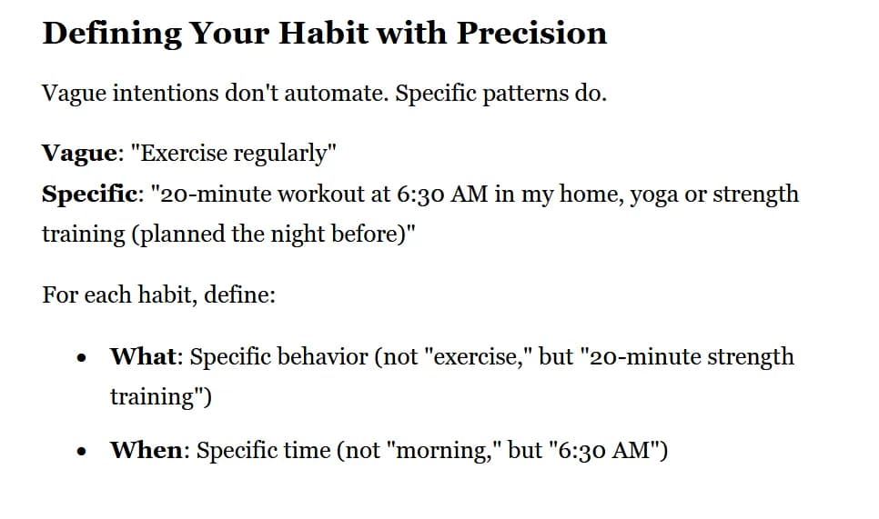 define your habits with precision
